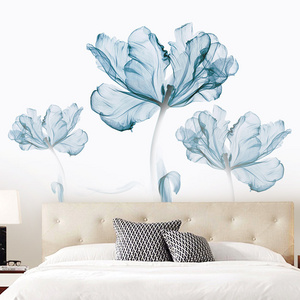 Wholesale Custom Colored Flowers Wall Stickers Romantic Flower Wallpaper 3d Background Wall Sticker