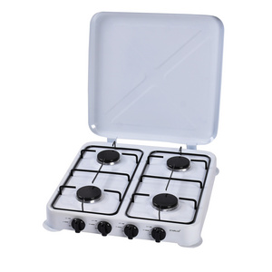 wholesale cheap metal 4 burner kitchen cooktop mini cooker camping portable gas pellet stove with Lid