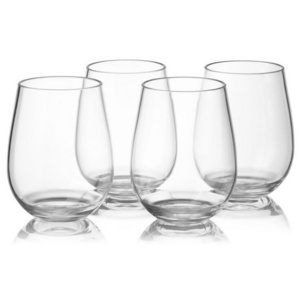 12 oz Plastic Stemless Wine Glasses Disposable Clear Plastic Wine Cups Shatterproof Recyclable and BPA-Free