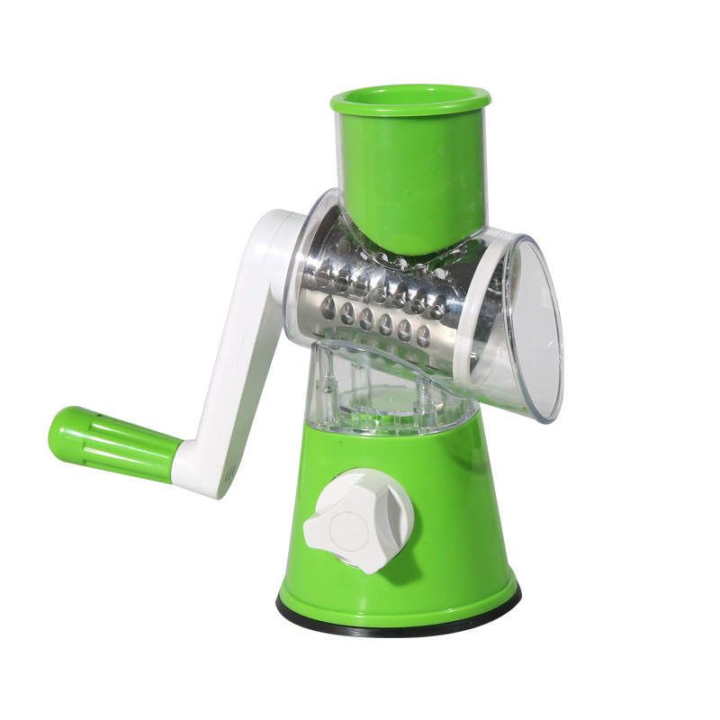 3 In 1 Kitchen Gadgets Multifunction Onion Cutter Round Mandoline Slicer Food Grinder Vegetable Shredder Rotary Cheese Grater