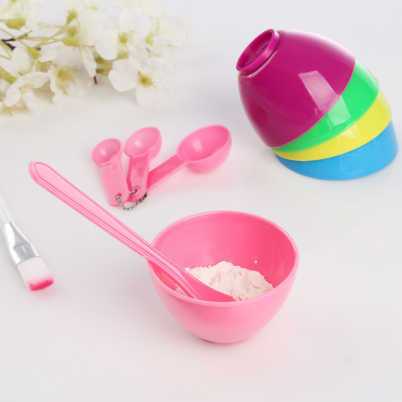 Popular cosmetic mask bowl set beauty tools facial mask mixing bowl plastic face mask mixing bowl with brush