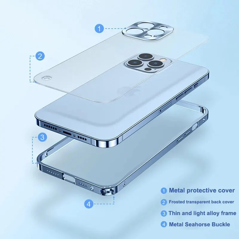 Wholesale Light Weight Metal Magnetic Mobile Phone Cover For iPhone 15 14 13 12 11 Pro Max Luxury Aluminum Cell Phone Case