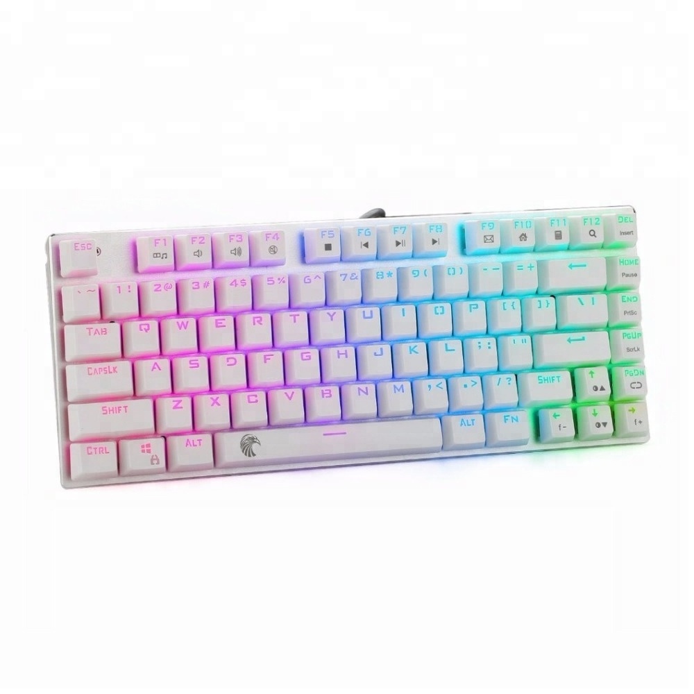 Z-88 Tenkeyless 81 keys Small Mechanical Keyboard RGB Backlit Gaming Keyboard With Red Switches