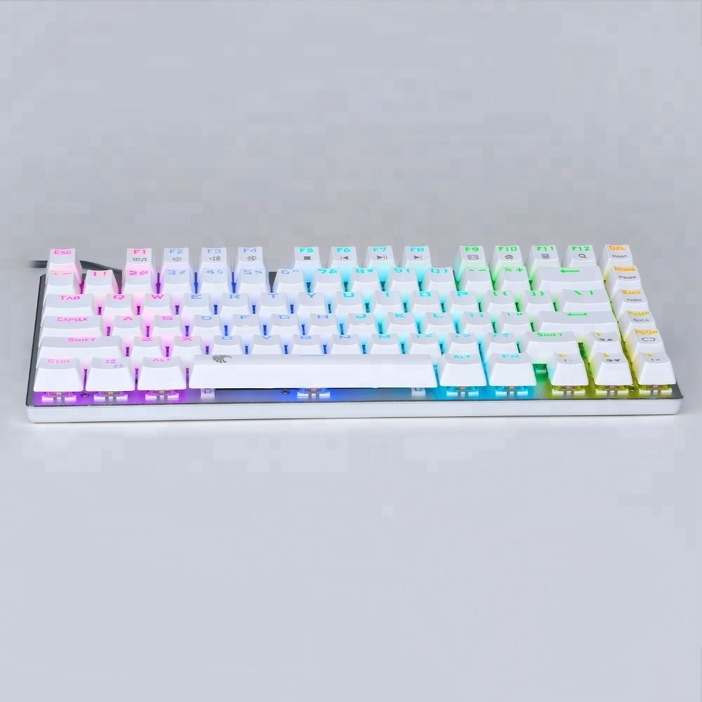 Z-88 Tenkeyless 81 keys Small Mechanical Keyboard RGB Backlit Gaming Keyboard With Red Switches