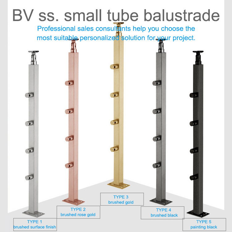 Indoor Stainless Steel Cable Balustrade Channel Stair Exterior Small Tube Balustrade Railing Handrail