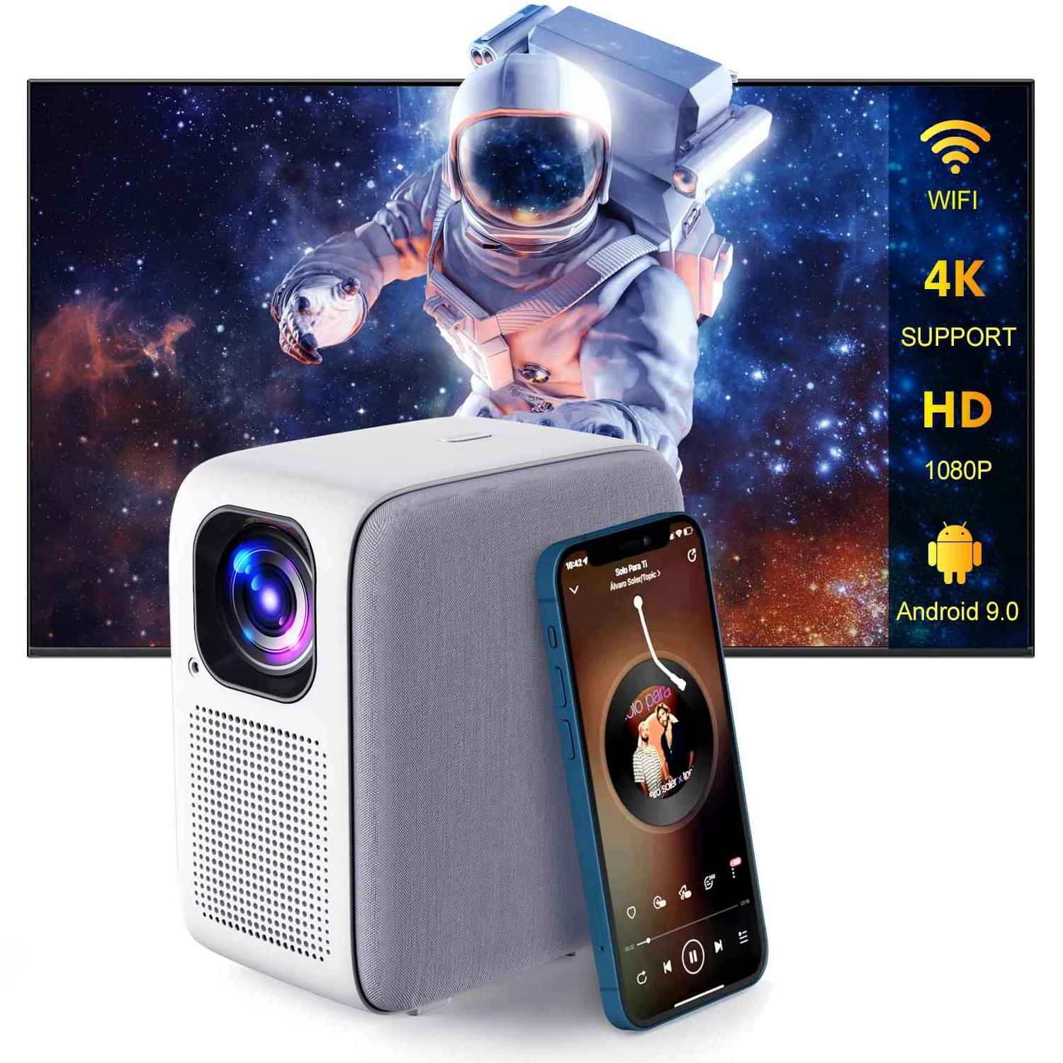 CRE CR32 Multimedia Home Theater Projector Portable Led Mobile Phone Smart 4K Projector Mini Full HD 1080P Projector for Gift