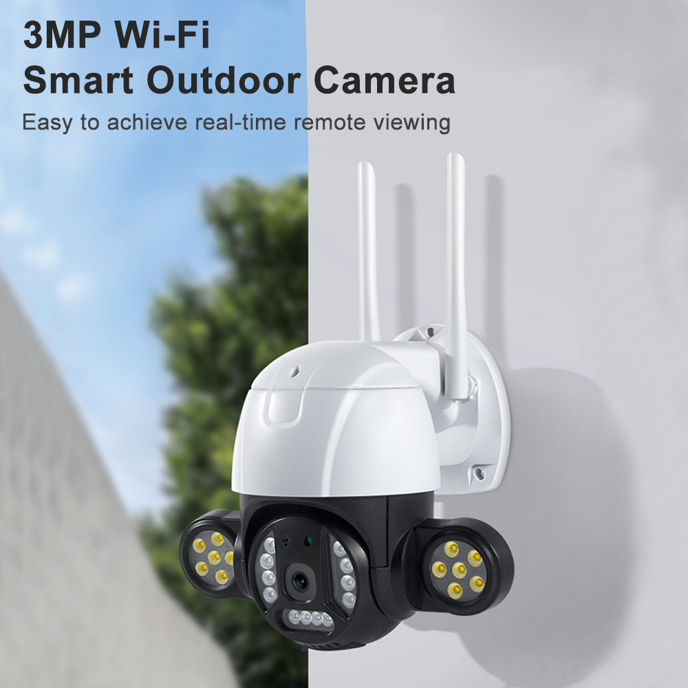 V380 Pro 3mp 5mp Flood Light Auto Tracking Camera Wifi Wireless Security IP66 Outdoor Ptz Camera