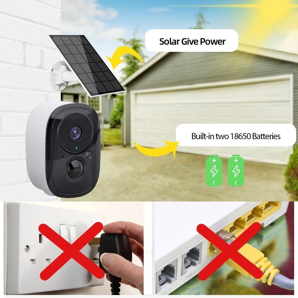 TUYA AI Smart Home Solar Battery WiFi Camera 3MP AI Wireless Camera with Battery Motion Detected Security Camera Monitor