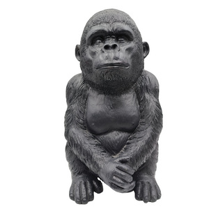 Resin Artifacts Animal Realistic Black Chimpanzee Home Decoration Garden Decoration Feng Shui Handmade Statue Customized CS