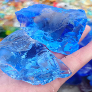 colored large Landscaping Slag Glass Rocks blue decorative large glass rocks for gabin wall