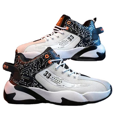 manufacturer of high pu leather unbranded breathable running men's sports blank style wholesale style basketball shoes