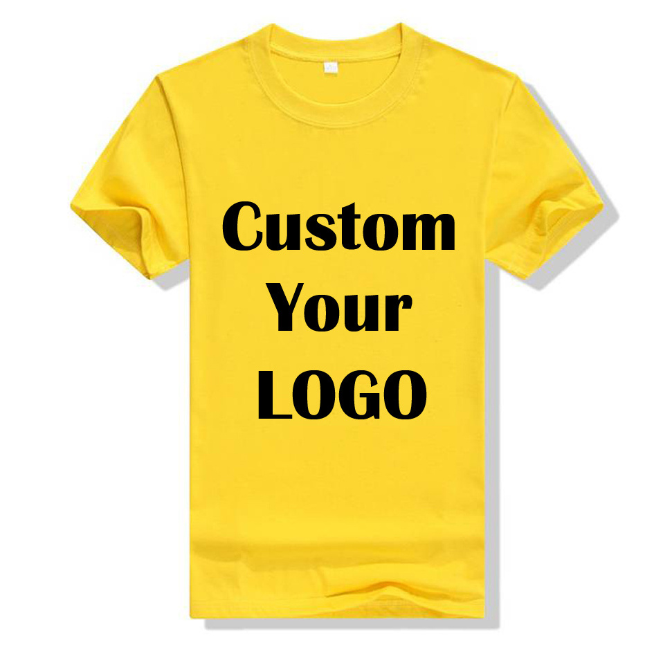 Wholesale blank plain t shirt Custom your Logo Printing Polyester Cotton tshirt Printed Plus Size men's T-shirt for men