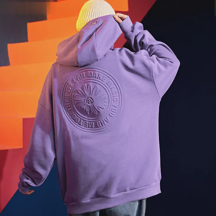 OEM wholesale high quality plain plus size oversized men's hoodies & sweatshirts custom printing 3D embossed Logo winter hoodie