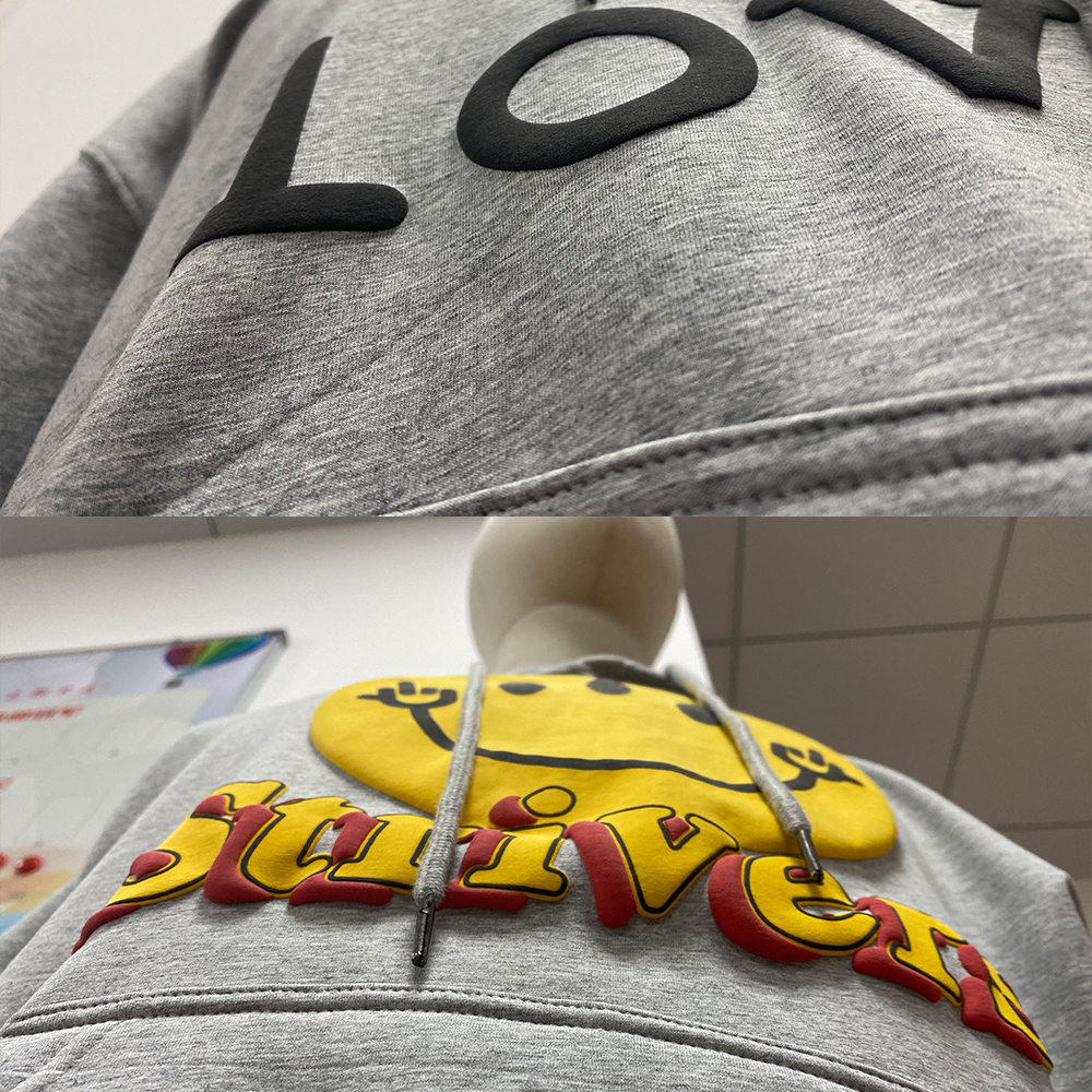 OEM high quality oversized plus size cotton hoody anime unisex winter custom hoodie foame 3D Puff print men's pullover hoodies