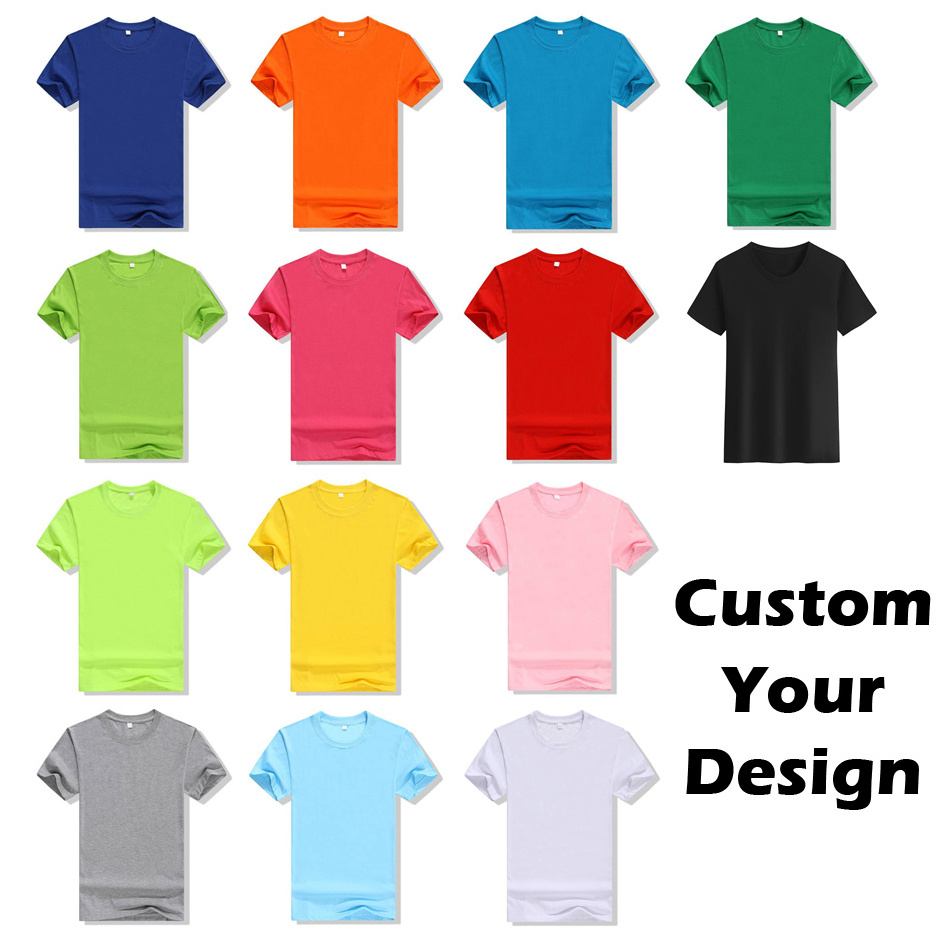 Wholesale blank plain t shirt Custom your Logo Printing Polyester Cotton tshirt Printed Plus Size men's T-shirt for men