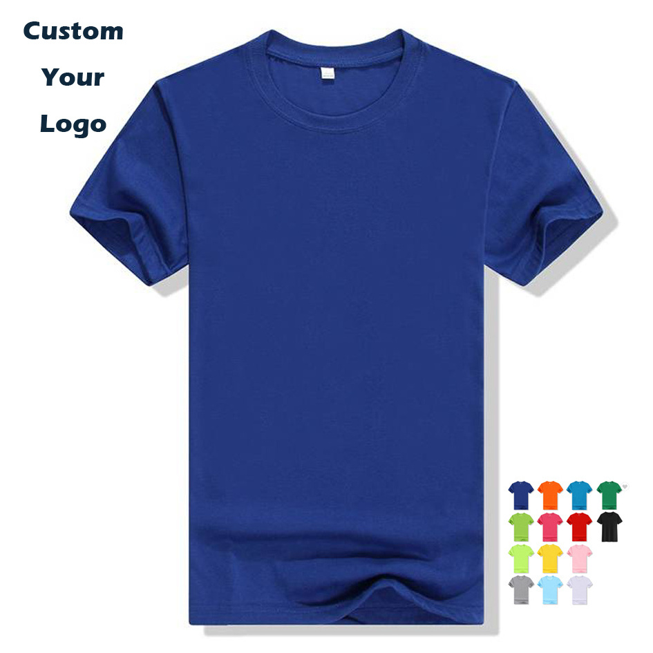 Wholesale cheap 50% cotton polyester unisex plain Round Neck tshirts custom printing Blank men's t-shirt Custom tee shirt