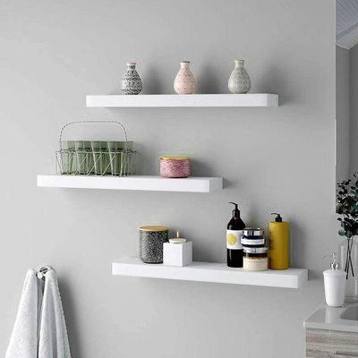 New Design Pack of 3 White Floating Shelves Wooden Shelves Unit for Wall Home Decor Shelf floating shelve wall mounted