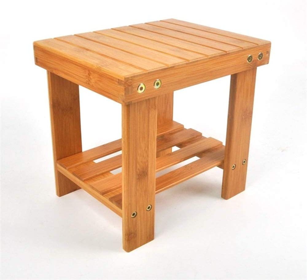 Wooden Step Stool for Kids Toddlers Adults - Portable Small Foot Stool Upgrade - Kitchen Bathroom Bedroom