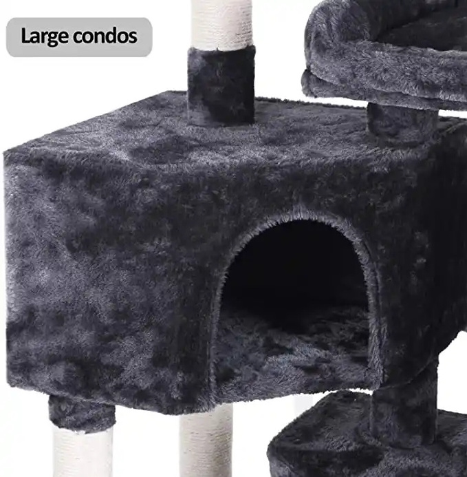 Cat Tower Furniture Multi-Level Cat Tree Condo with Sisal Scratching Posts Perches Houses Hammock for Kitty Activity