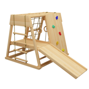 Kids Indoor Playground Activity Gym Equipment Exercise Fitness Home Slides Rope Wooden Climbing Frame Swing Set