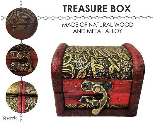 Wholesale Decorative Storage Treasure Box Souvenir Box Wooden Jewelry Box Handmade Treasure Chest With Latch