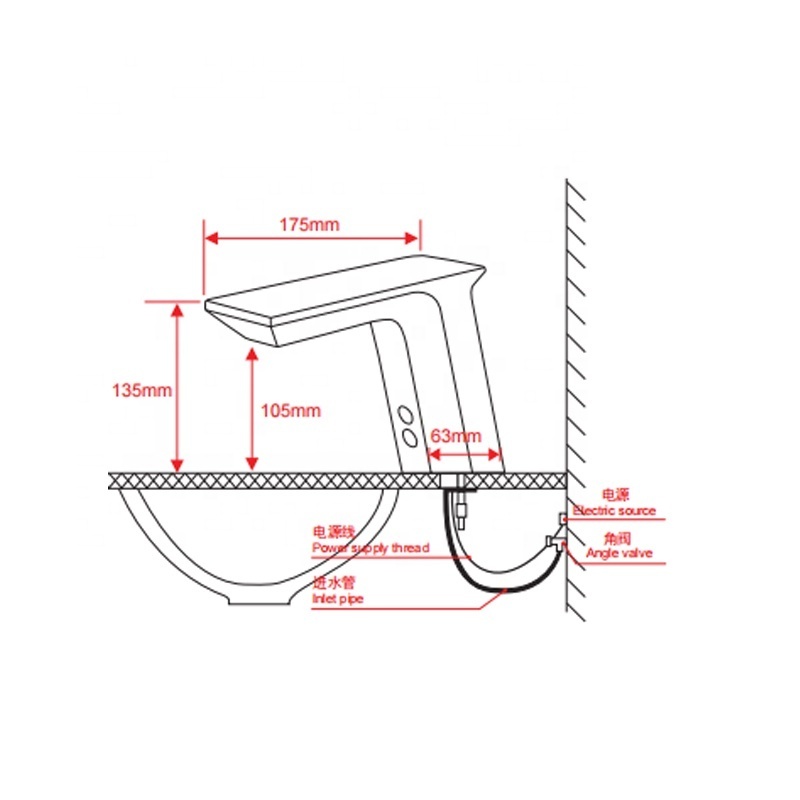 Commercial Bathroom Touchless Single Lever Basin Faucet Automatic Motion Sensor Faucets Kit