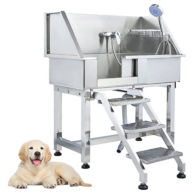 Custom size pet bath tub dog grooming spa stainless steel dog wash station manufacturer