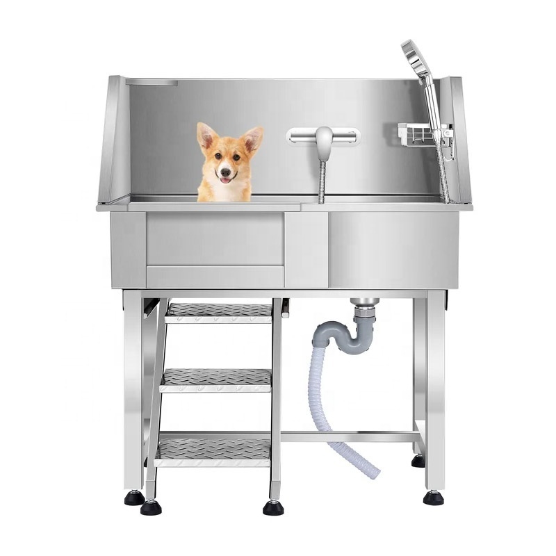 Custom size pet bath tub dog grooming spa stainless steel dog wash station manufacturer