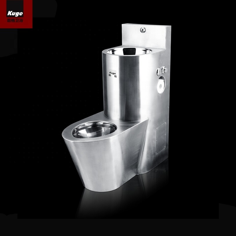 Kuge security wc toilets stainless steel toilet sink combination prison toilet bowl manufacture