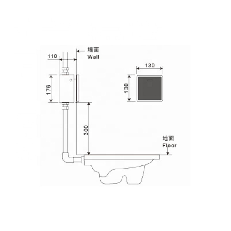 Concealed Wall Mounted Touchless Urinal Flusher Non-contact Automatic Sensor Urinal Flush Valve