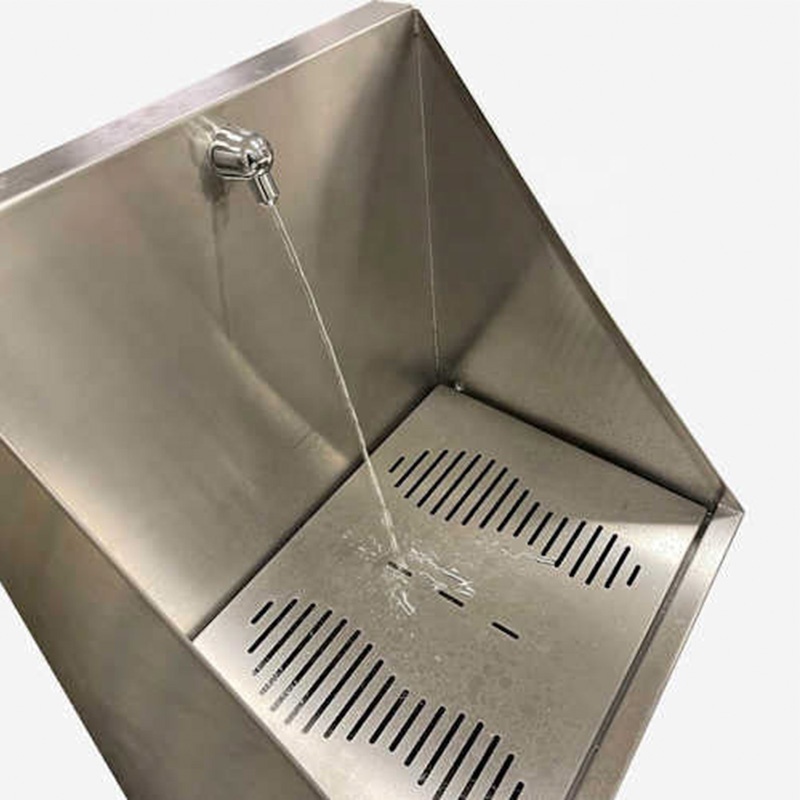 Customized Stainless Steel Foot Wash Trough Single Wudu Station Stainless Steel Wudu Sink For Muslim