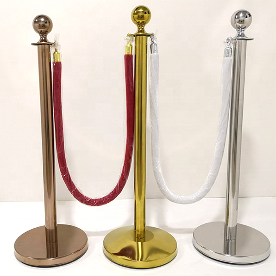 2023 Stainless steel tube retractable belt  manager stand, office barrier post, queue security guard post stanchion