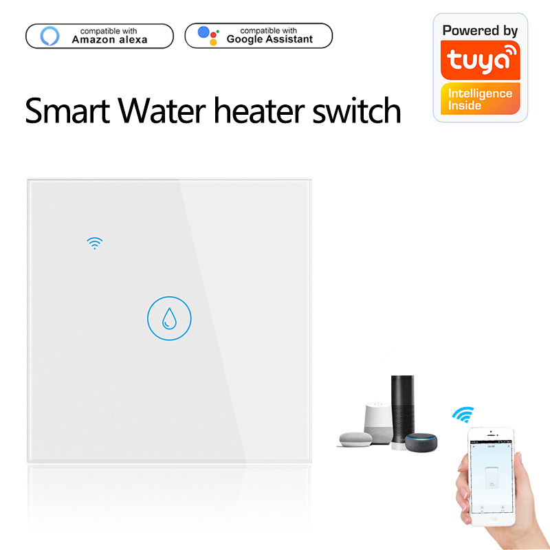 Tuya Smart life Glass Panel Wall Touch Timer Remote Controllers Smart Water Heater Electric Voice Control Wifi Boiler Switch