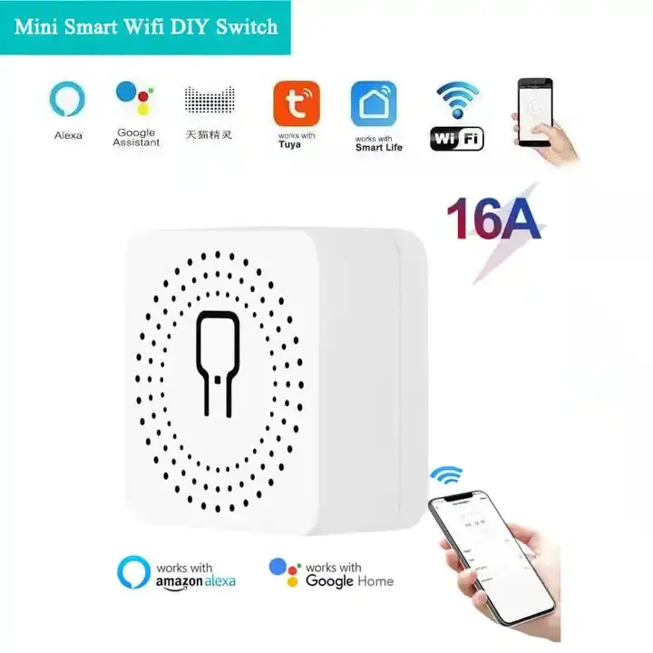 Smart Switch Tuya WiFi MINI DIY Wall Switches Voice Group Control  2 Way 16A Light Switch with Timing Countdown RoHS CE