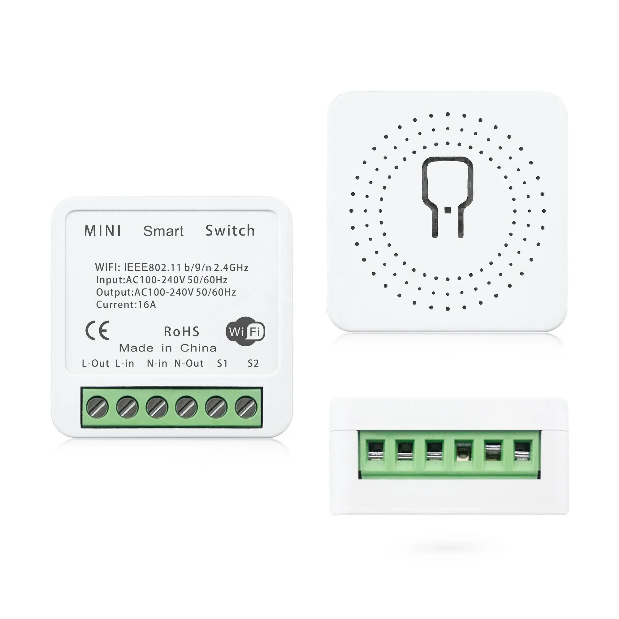 16A Smart Wifi DIY Switch 2 Way Control Tuya Touch Wall Switches Module Interrupter RoHS CE Smart Home Automation