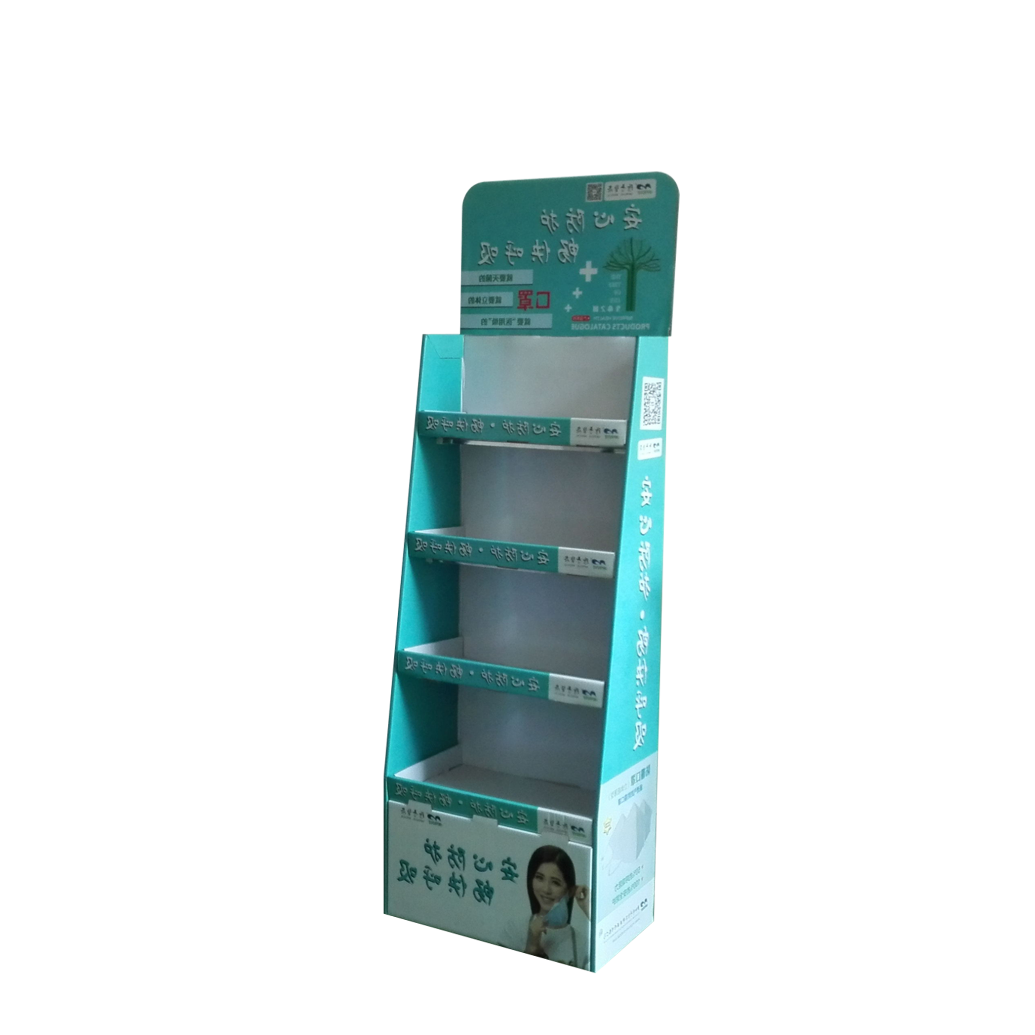 Corrugated paper display stand high quality standing practical display stand