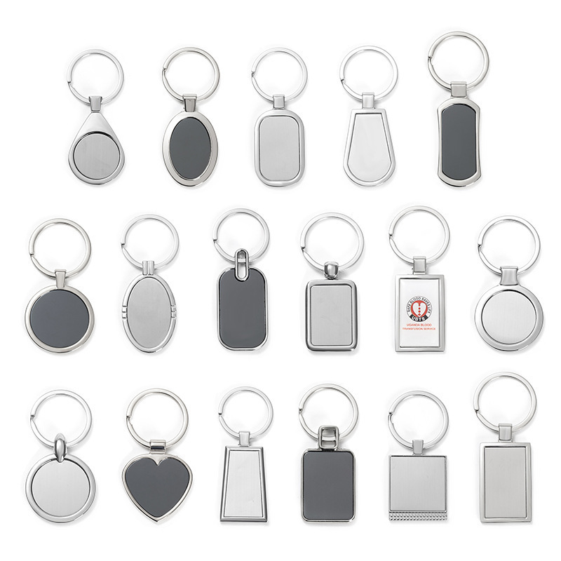 Business Gift Customization Handmade Engraved Custom Double Sided Word logo Blank Stainless Steel Blank Metal Keychain