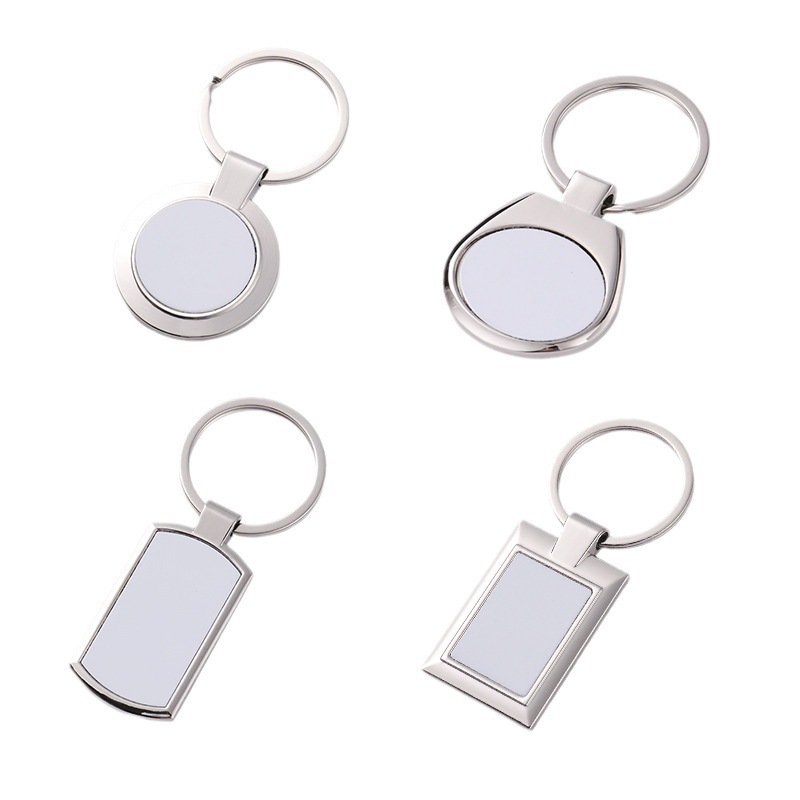 Business Gift Customization Handmade Engraved Custom Double Sided Word logo Blank Stainless Steel Blank Metal Keychain