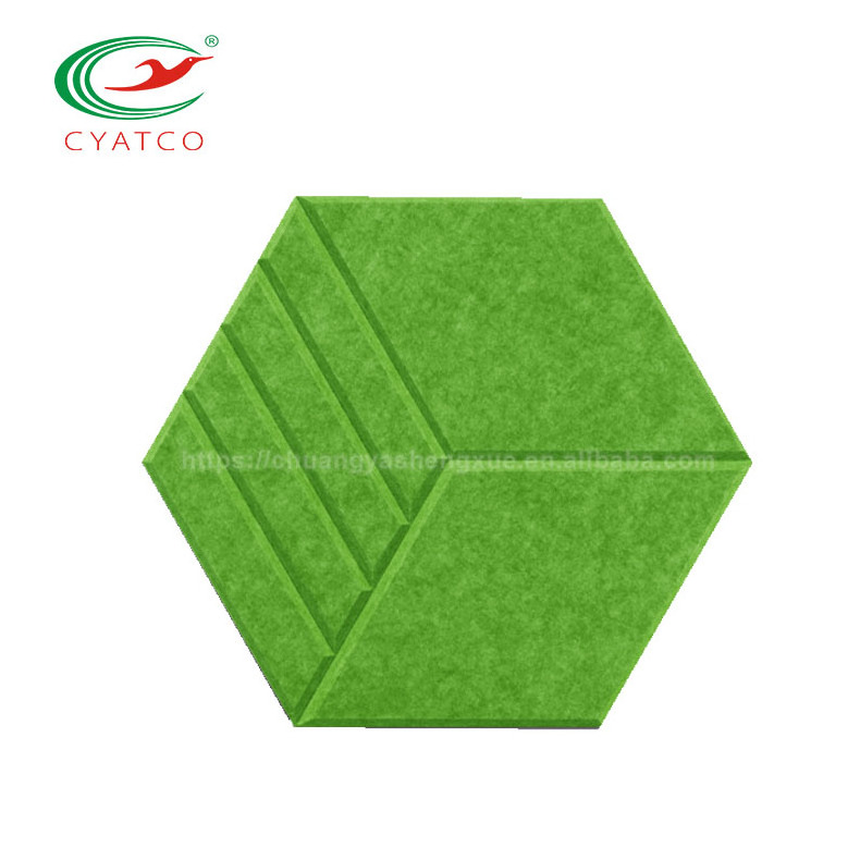 Custom Bass Trap Fabric Wrapped Polyester Acoustic Panel Hexagonal Cinema Clothing Acoustic Panel