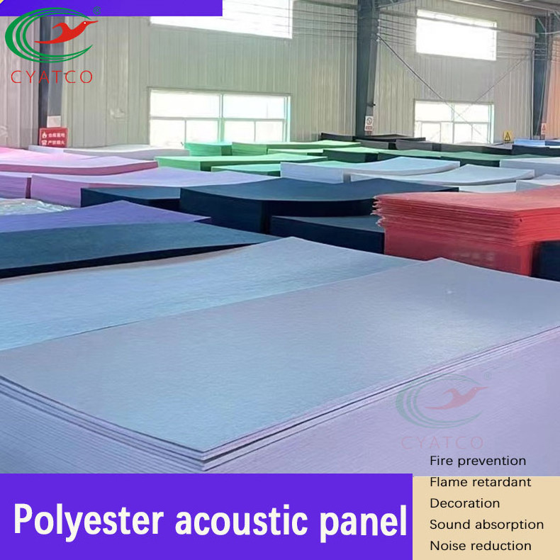 Sound proof  100% polyester acustic panel soundproof high quality acoustic fiber panels for background interior decor