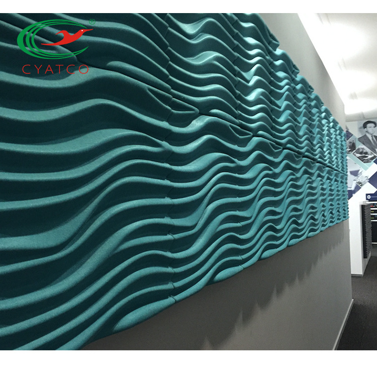 CYATCO sound panel acoustic 100% pet felt acoustic panel for auditorium decorative wall 3d panels