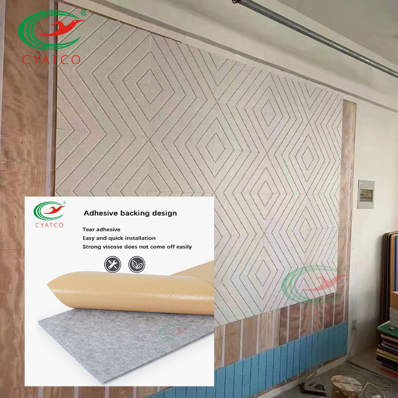 Sound proof  100% polyester acustic panel soundproof high quality acoustic fiber panels for background interior decor