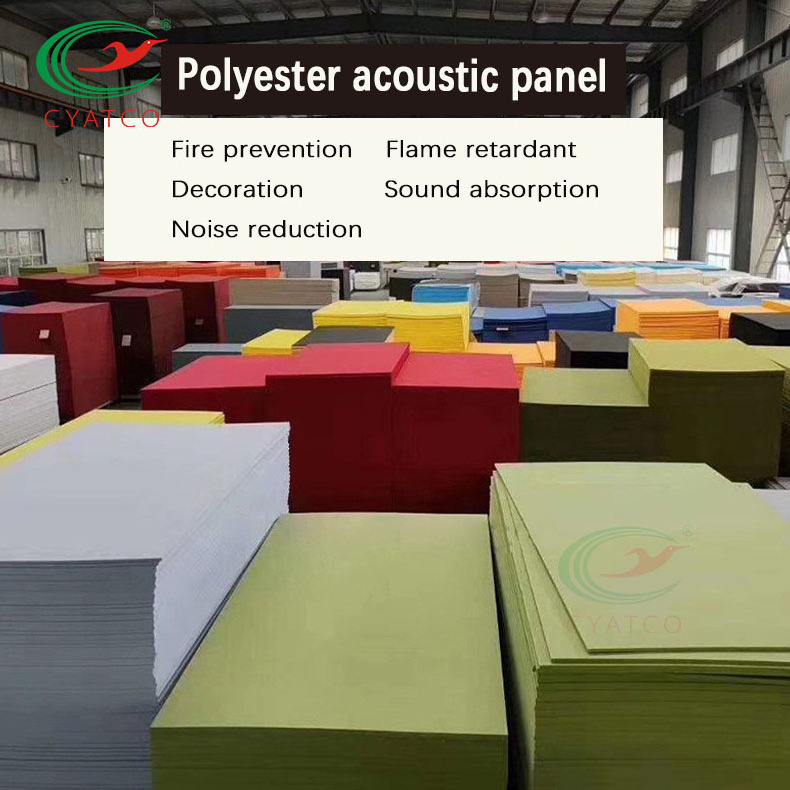 Sound proof  100% polyester acustic panel soundproof high quality acoustic fiber panels for background interior decor