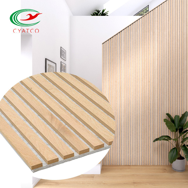 Free Samples Wood Veneer Acoustic Panel Oak Slat Wood Wall Panels Soundproof Wall Panels Akupanel soundproofing materials