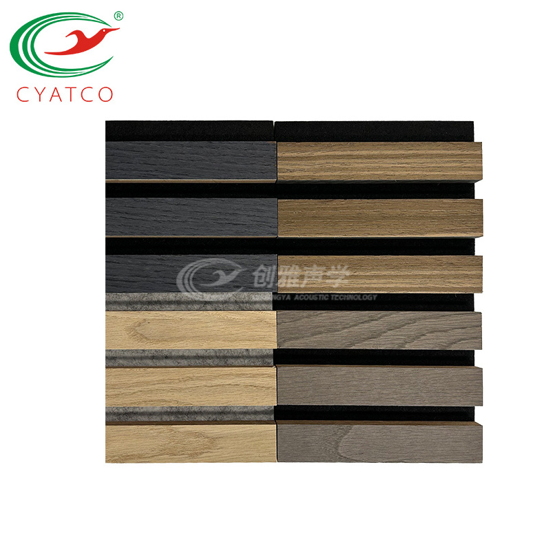 CYATCO Sound-absorbing Wood Wall Panel Building Board for Hotel Living Room TV Wall Slat Wood Panel