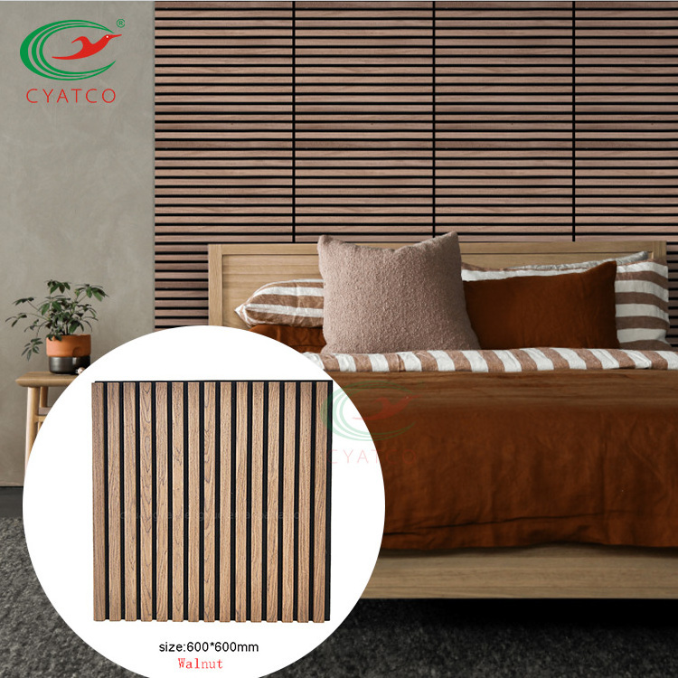 CYATCO Factory Direct Akupanel Acoustic Panel 12mm Flame Retardant Soundproof Wooden Slat Wall