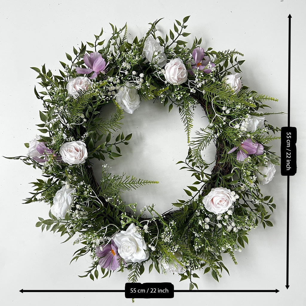 Beautiful Artificial Spring And Summer Wreath For Front Door Or Home Decoration 22