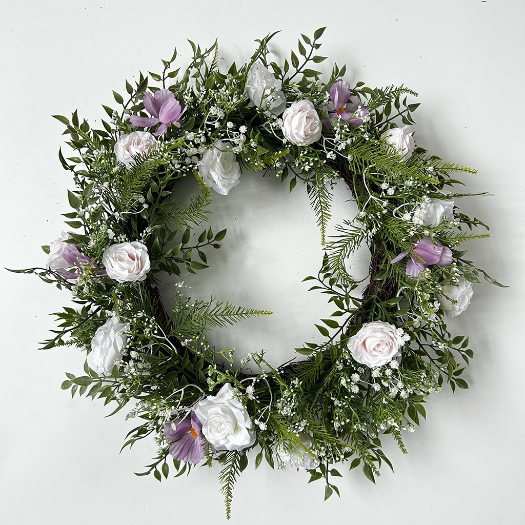 Beautiful Artificial Spring And Summer Wreath For Front Door Or Home Decoration 22