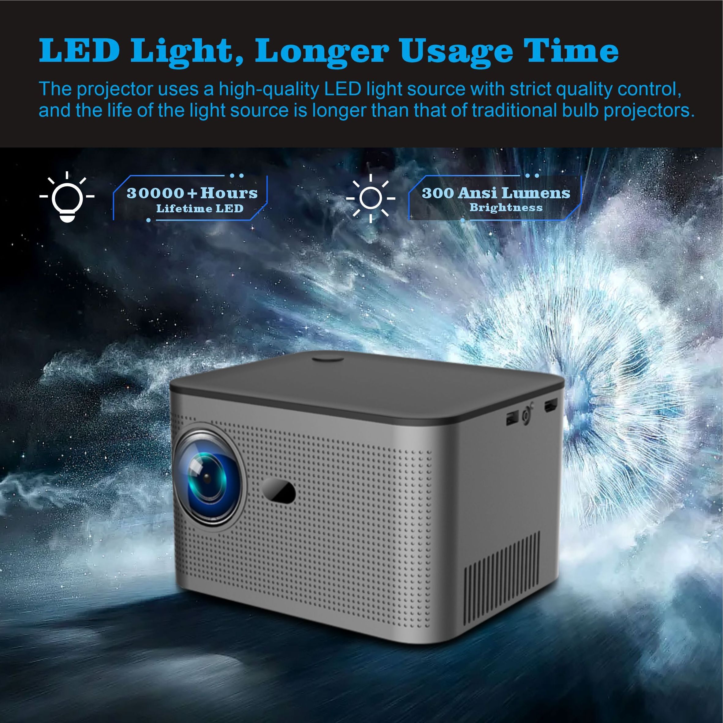 Transpeed High Quality Native Projector HY350 with Android 11.0 Led Bulb Smart Home Theater Beamer 300ansi Lumens 1920*1080P LCD