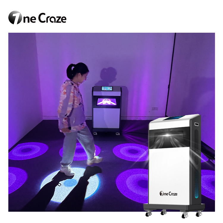 Movable Interactive Ground Projection System 3D Advertising Display Hologram Interactive Mobile Floor Projector For Home